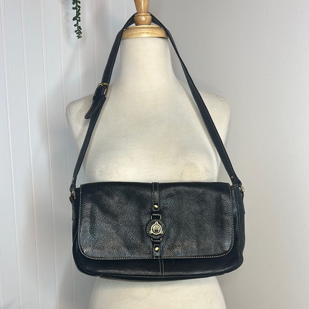 Etienne Aigner Black Leather Shoulder Bag